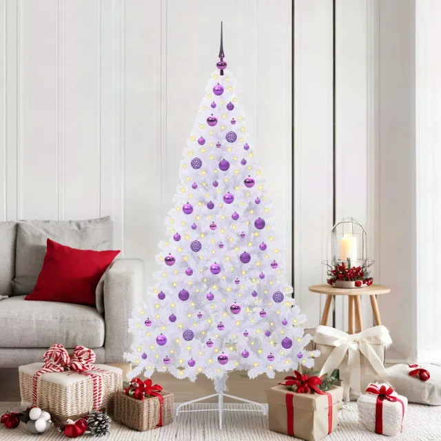 vidaXL Kunstkerstboom Wit 180 cm PVC en staal