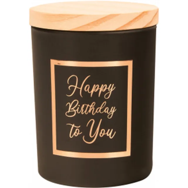Snoepkado.com Geurkaars - Black/Rose - Happy Birthday to you - In cadeauverpakking