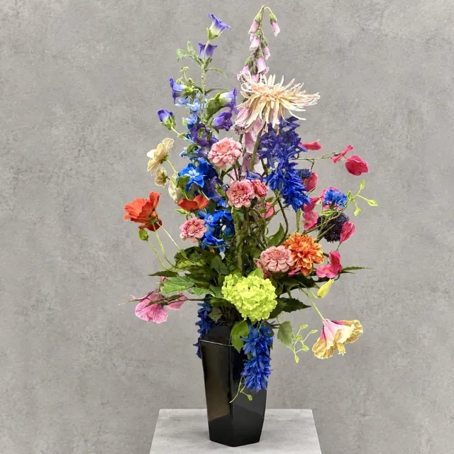 Seta Fiori Plukboeket - Kunstbloemen - Zijden Bloemen Boeket - Kunstboeket - Veldboeket - Plukboeket - Multicolor - 70-75cm - Nepbloemen blauw, roze, geel, fuchia roze, rood, oranje