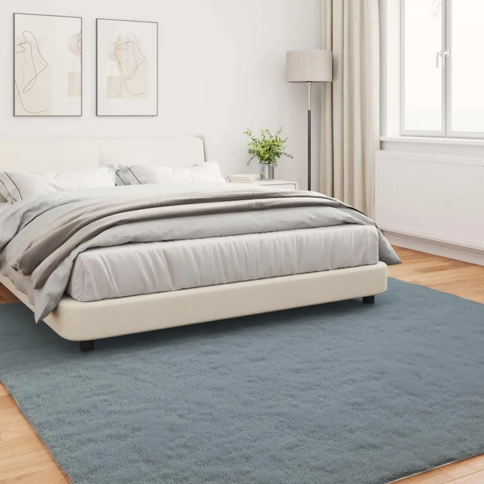 vidaXL Antislip vloerkleed van imitatie konijnenbont OLITE Antraciet, foto 3