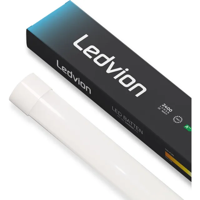 LEDVION 15X LED Batten 60cm (15W, 4000K, 2100 lumen), Geïntegreerde LED, Koel Wit, Helder Licht, Plafonddlamp