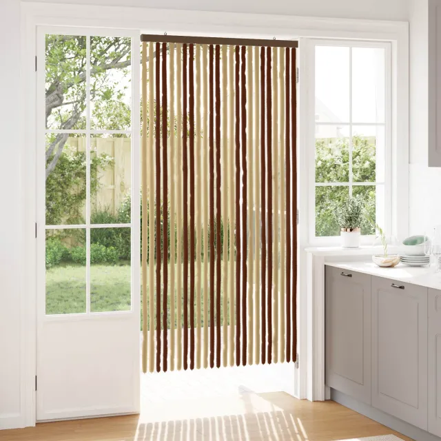 vidaXL Insecten Gordijn Chenille Bruin en beige 100 x 200 cm 100% PP