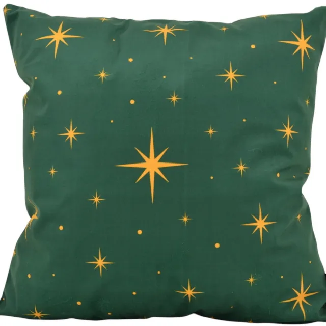 NOVÉE Evergreen Stars Kussenhoes | 45x45 cm | Katoen/Polyester Donkergroen