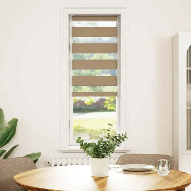vidaXL Zebra Blind 50x150 cm stofbreedte 55,9 cm polyester zandbruin