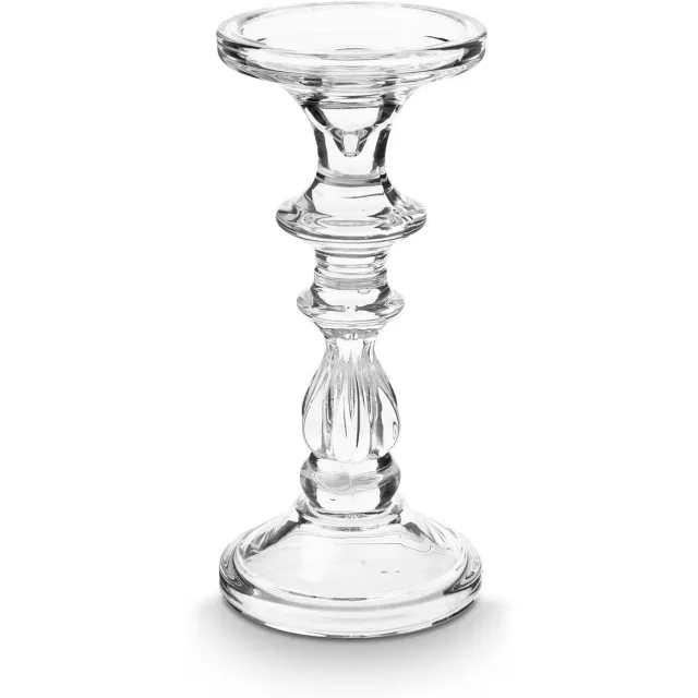 vtwonen Kandelaar - Transparant - Glas - 10x21cm