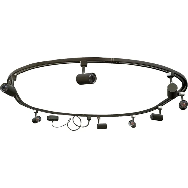 QAZQA iconic jeana - Moderne Spot railsysteem verlichting, railverlichting geschikt voor led - 8 lichts - L 220 cm - Zwart - Woonkamer | Slaapkamer | Keuken Zwart Rond
