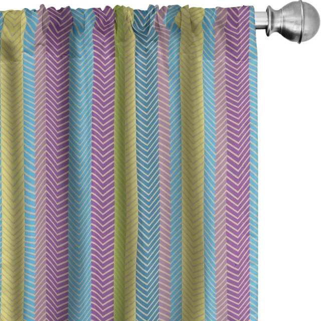 ABAKUHAUS 2x Gordijnpanelen 75x245 cm – Meerkleurig, Halfverduisterend, Microvezel Mehrfarbig