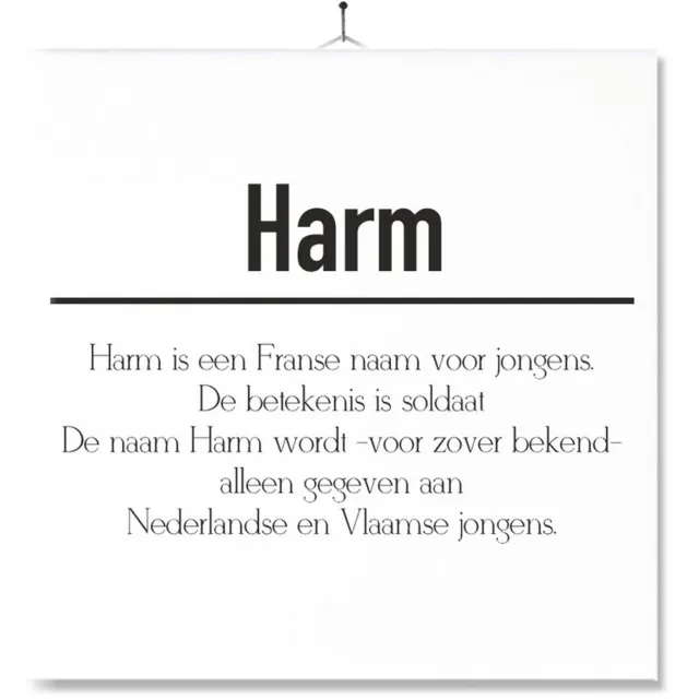 MC Living Tegel Met Opdruk | Betekenis | Kado | Cadeau | Met Naam - Harm Multi-Color