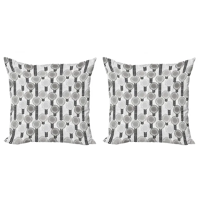 ABAKUHAUS Kussenhoes Set 2x40x40 cm – Dubbelzijdig Bedrukt grijs