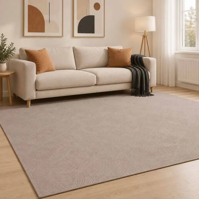 vidaXL Vloerkleed IZA Beige 200 x 280 cm 100% Polyester Laagpolig