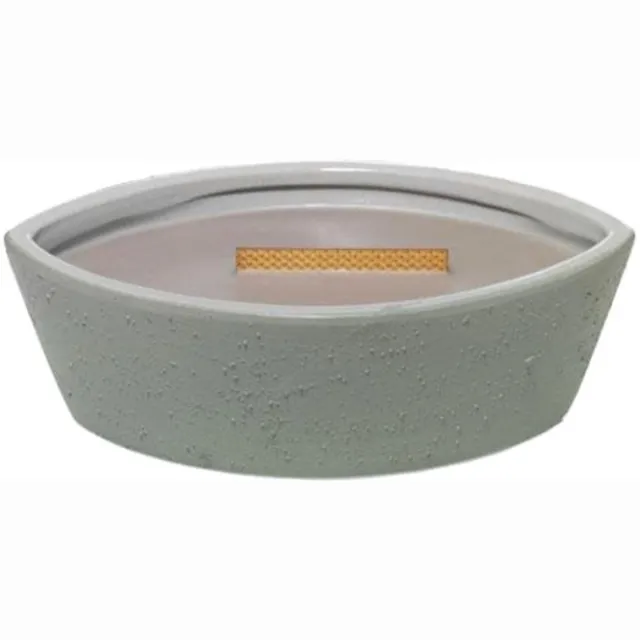 Woodwick Heartwick Flame Ellipse - Geurkaars - Wood Smoke wit