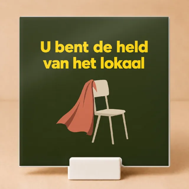 Bedruk King Zachte pastel Meester, u verdient een pauzebel Tegel – Inspirerende wanddecoratie voor leraren en onderwijshelden - 11 x 11 cm met houder Wit