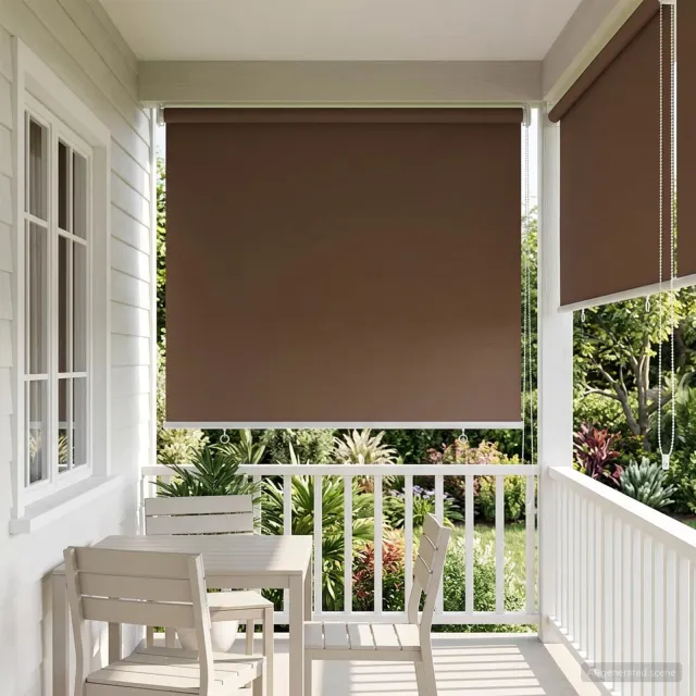 vidaXL Buitenrolgordijn UV-bescherming Taupe 60 x 140 cm (B x H)