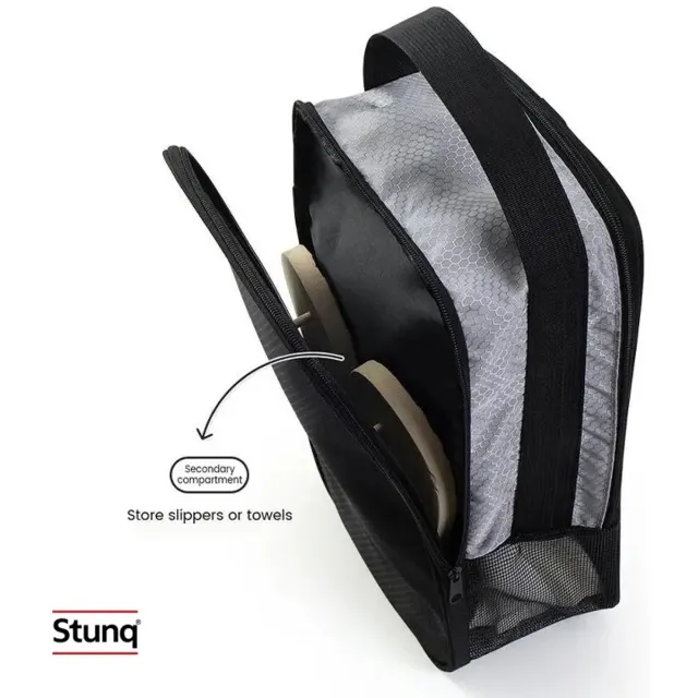 Stunq Dubbellaagse Schoenenorganizer – Ademend Mesh & Stofdicht – Zwart/Grijs