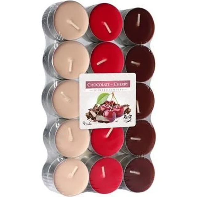 Cosy&Trendy Bispol Geparfumeerde Waxinelichtjes - Chocolade & Kers - Set-30
