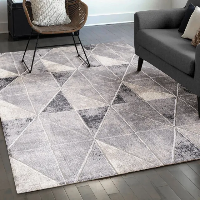 Muratap Harmony Mystic Abstract Vloerkleed Lichtgrijs- 200x280 CM