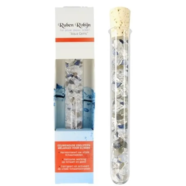 Ruben Robijn Succes & Verwondering large Aqua Gems edelsteenwand blauw