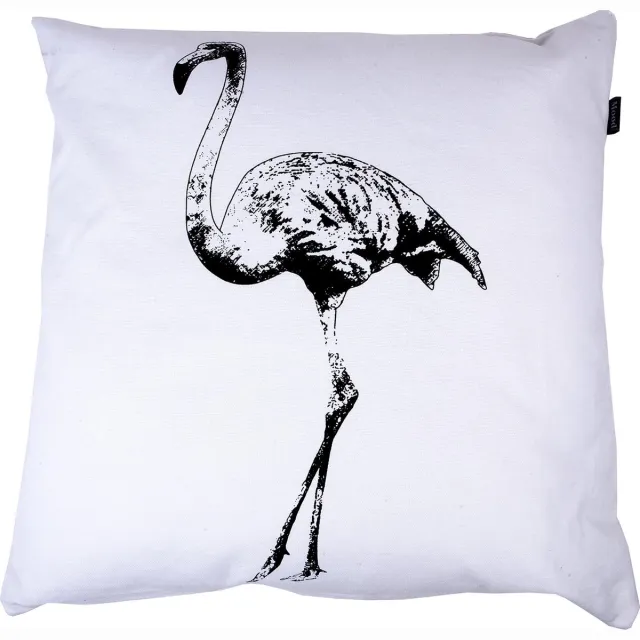 In The Mood Flamingo - Sierkussen - Ivoor/Zwart - 50x50 cm