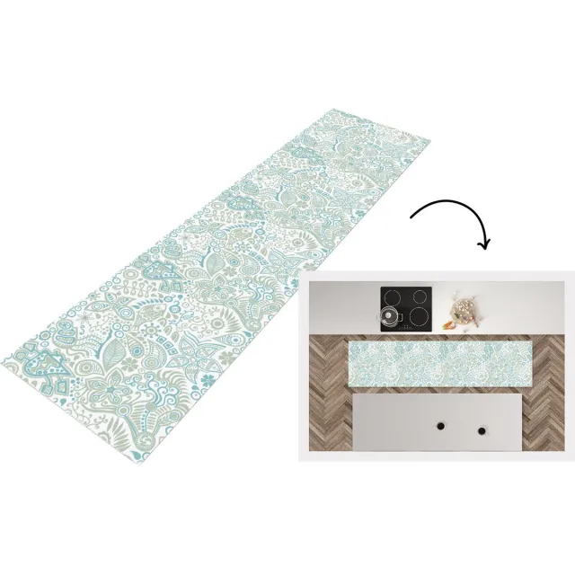 KitchenYeah Keukenloper - Loper keuken - Vlinders - Patronen - Abstract - Keukenloper vinyl Multicolor