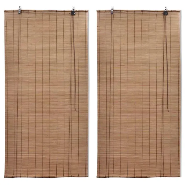 vidaXL Rolgordijnen 2 st 150x220 cm bamboe bruin
