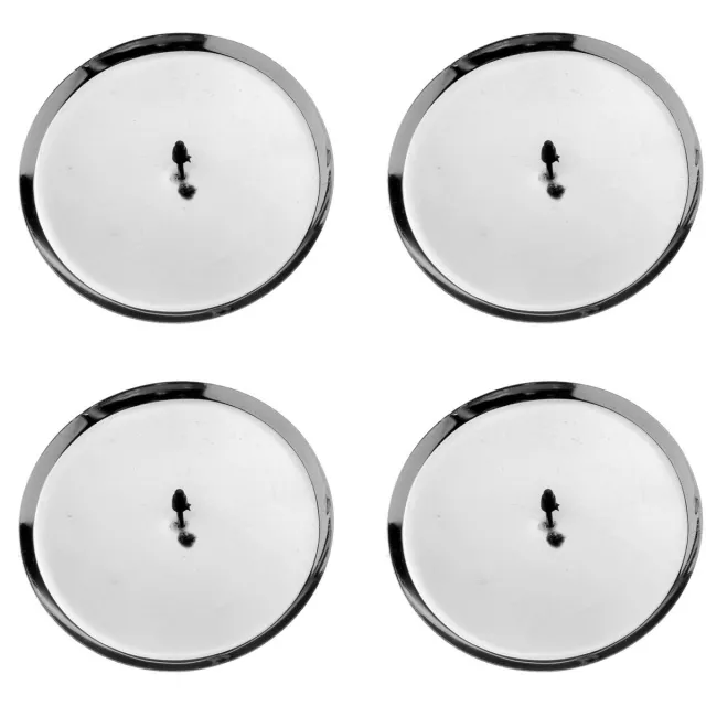 Glorex 6 7021 401 - Kaarsenhouder zilver, 4 stuks, diameter ca. 10 cm, voor het ontwerpen van arrangementen en kransen en het bevestigen van kaarsen
