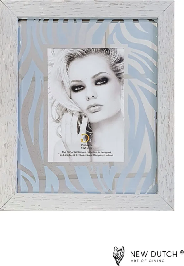 New Dutch® Fotolijst Zebra Spiegel ( Fotomaat 13x18cm ) New Dutch ® zwart/goud