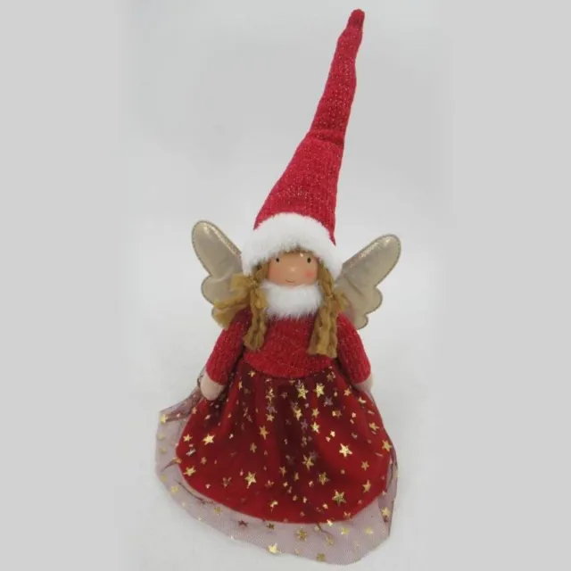 Feeric lights & Christmas Kerstboomversiering met fee en rode ster, hoogte 34 cm Rouge