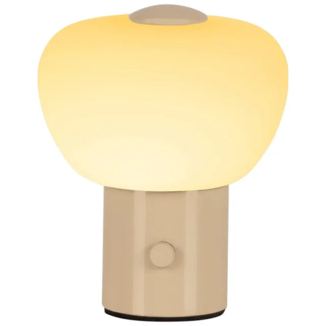 Lucide GUSTAV - Oplaadbare Tafellamp - Accu/Batterij - Ø 8 cm - LED Dimb. - 1x0,8W 2700K - Beige