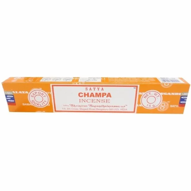 Nag champa Satya Nag Champa wierook stokjes - Champa - 1x pakje van 12 stuks - 15 gram Oranje