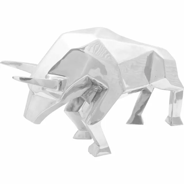 vidaXL Stierensculptuur Zilver 74 x 23 x 30 cm Aluminium