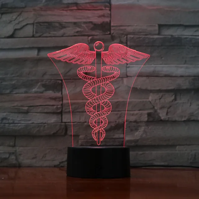 MC Living 3D Led Lamp Met Gravering - RGB 7 Kleuren - Zorg Logo