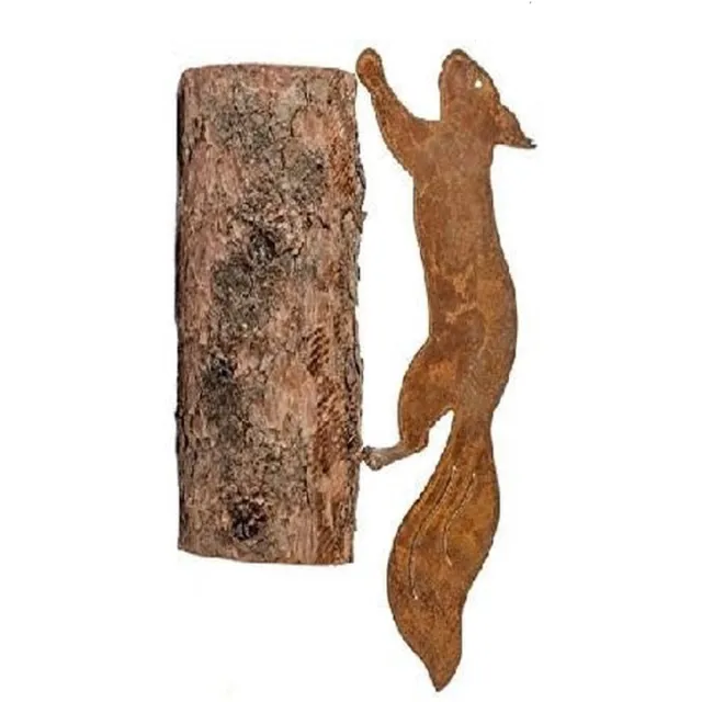 Iron Art Boomdecoratie Eekhoorn Boomschroef Boomprikker Cortenstaal Ecoroest Roest bruin