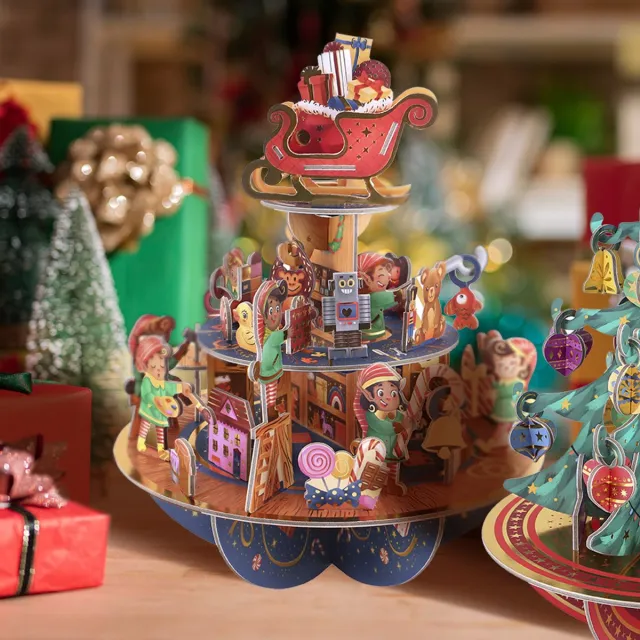 Santoro Pirouette Countdown - 3D aftelkalender - 25 stukjes voor elke dag - Elf Workshop (Elfjes huis) Mix