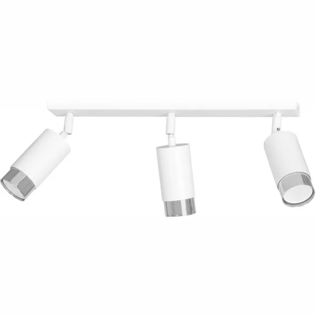Emibig Boras 3L plafondspot GU10 wit en chroom luxe afwerking - Perfecte verlichting voor elke ruimte Wit, Chroom