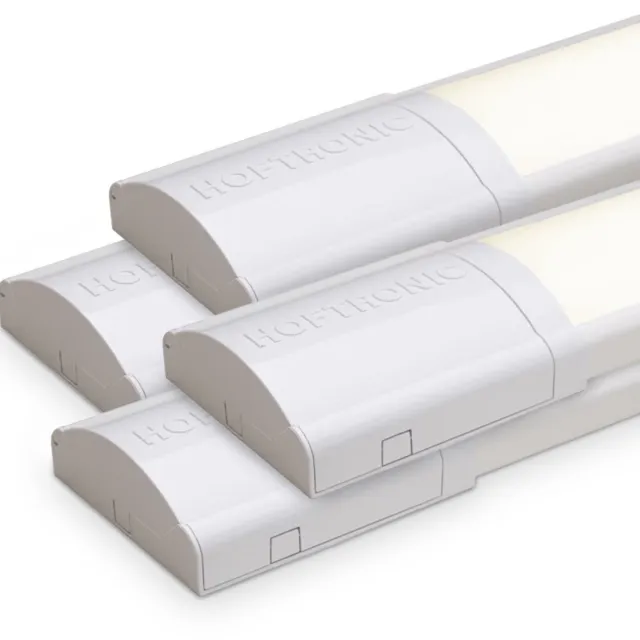 HOFTRONIC Set van 4 LED Batten 60cm – 18W 2520lm – 4000K neutraal wit – Koppelbaar – Flikkervrij – IP20