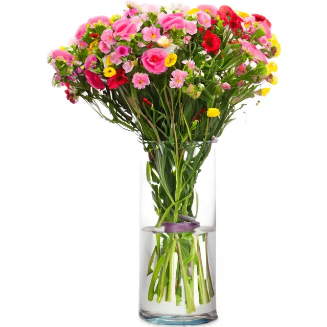 Giftdecor Bloemenvaas - transparant glas - D15 x H30 cm - cilinder vaas - boeketvaas - 5 liter
