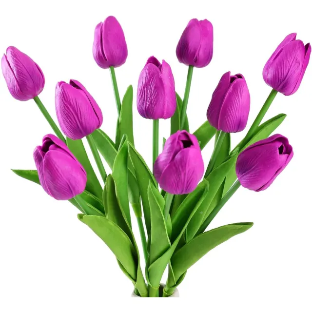 Real Touch Kunsttulpen - Hoogwaardige Decoratie - 1 stuk - Multicolor - Latex Paars