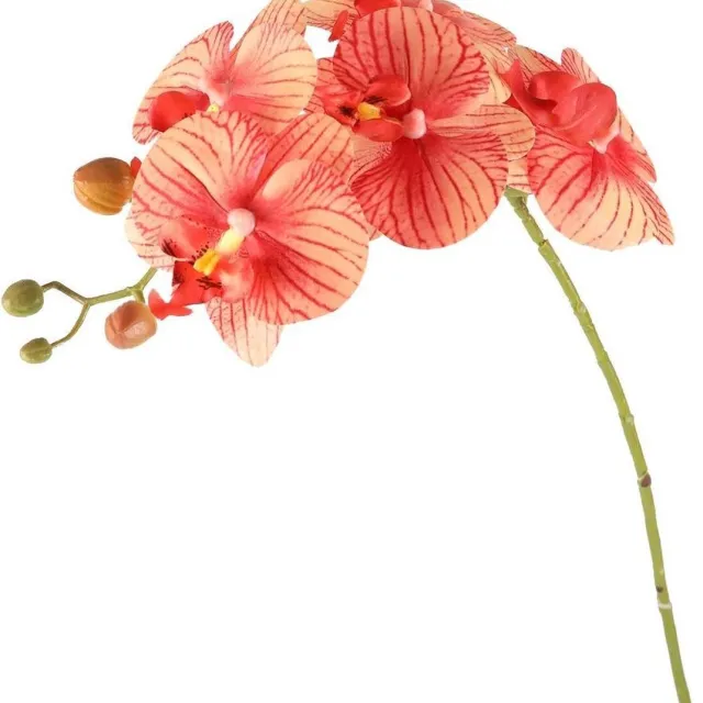 Viv! Home Luxuries Orchidee - zijden bloem - perzik oranje roze - 65cm