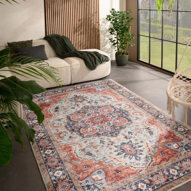 Heritaged Vintage buitenkleed - Valenca Fino groen/blauw 120x160