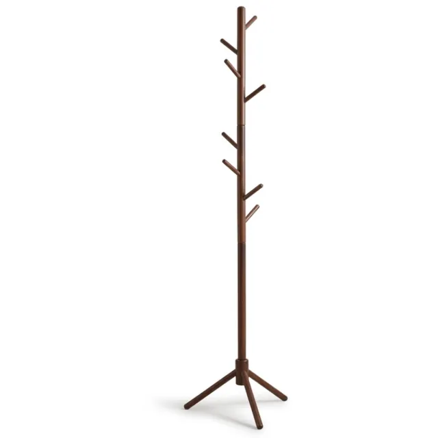 Livista Kapstok Staand – Houten Kapstok – met 8 Haken – Beukenhout – 175 cm – Bruin