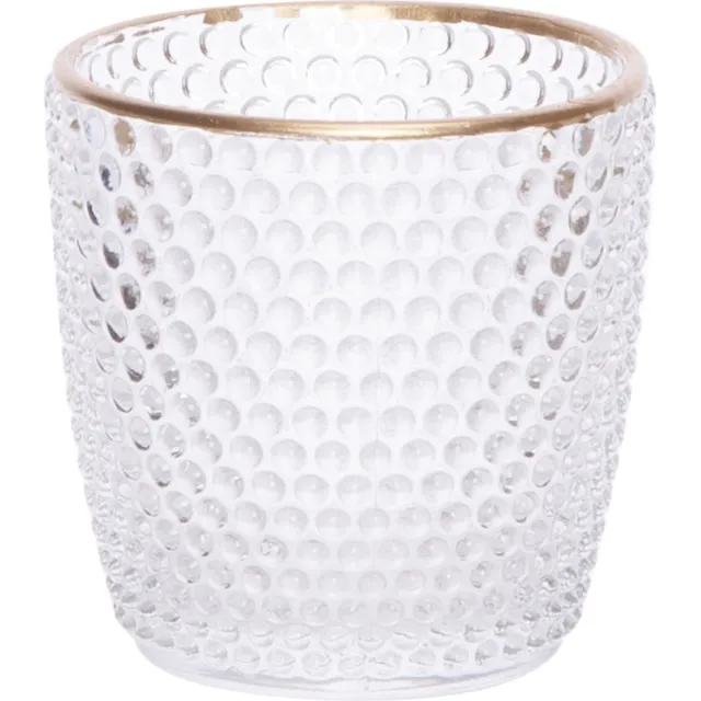 Cosy&Trendy Theelichthouders/waxinelichthouders glas bubbels transparant 7,5 cm - Windlichtjes/kaarsenhouders