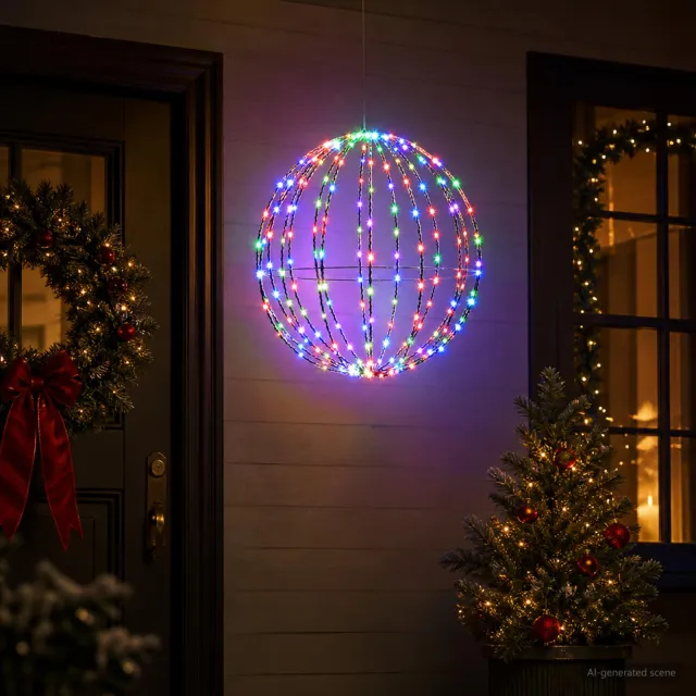vidaXL Kerst Finial Licht 160 LED's RGB Dia. 50 x 52 cm Meerkleurig