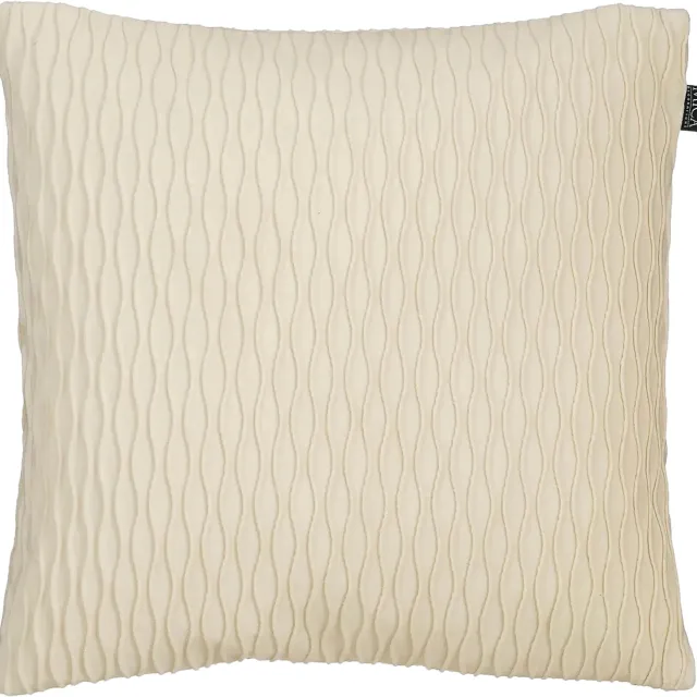 Goossens Sierkussen Facetto - wit - stof - 45 x 45 x 16 stof fijn geweven velours creme