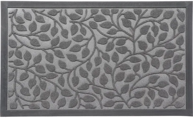 Luance Deurmat Feuillage - donkergrijs - rubber - rechthoek - 75 x 45 cm - schoonloopmat- buiten Multi