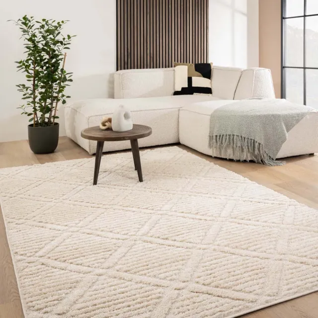 Tapeso Scandinavisch vloerkleed - Arc Gem crème 160x230