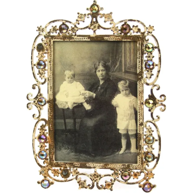 Joni's Fotolijstje antique strass bruin voor een foto van 9 x 13 crème