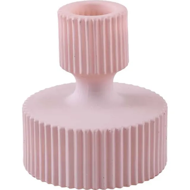 PTMD COLLECTION PTMD Gynna Ronde Kandelaar - H9 x Ø8 cm - Glas - Lichtpaars
