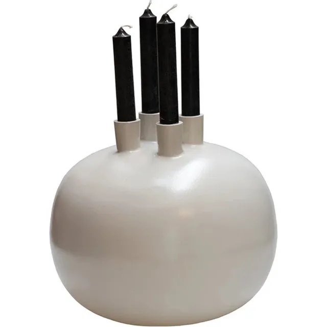 Vase The World Kandelaar Valdes | Beige - Ivory | Ø25 x H24 cm