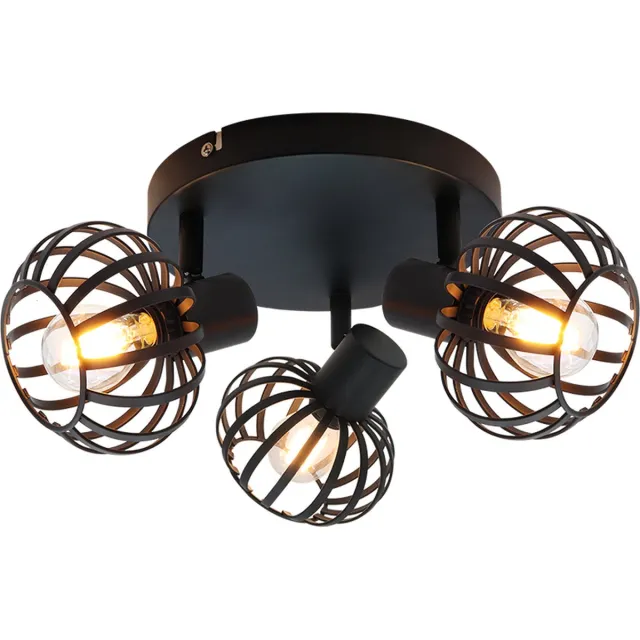 Olucia LIEVE - Plafondlamp - Zwart - 3L - Vorm: Rond