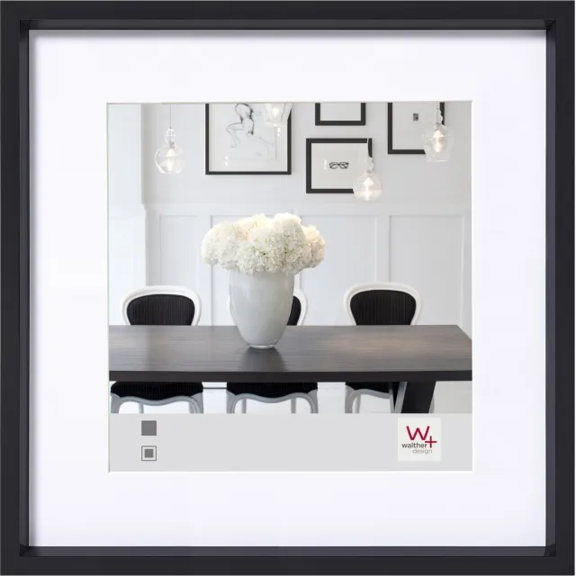Walther Steel Style - Kunststof lijst - Fotoformaat 20x20 cm - Zwart